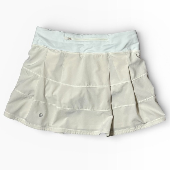 Lululemon Pace Rival Mid Rise Skirt Lemon Sorbet Size 4 Athletic Tennis Long EUC - Picture 2 of 9